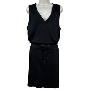 Daily Practice Anthropologie Dress Sleeveless Drawstring Waist Active Black Med